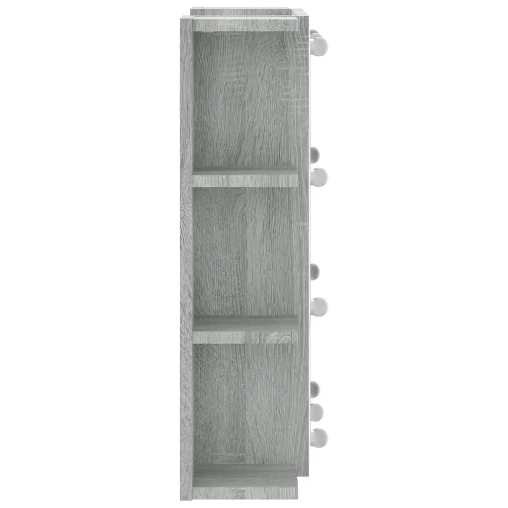 Mirror Cabinet with LED Grey Sonoma 70x16.5x60 cm 820452