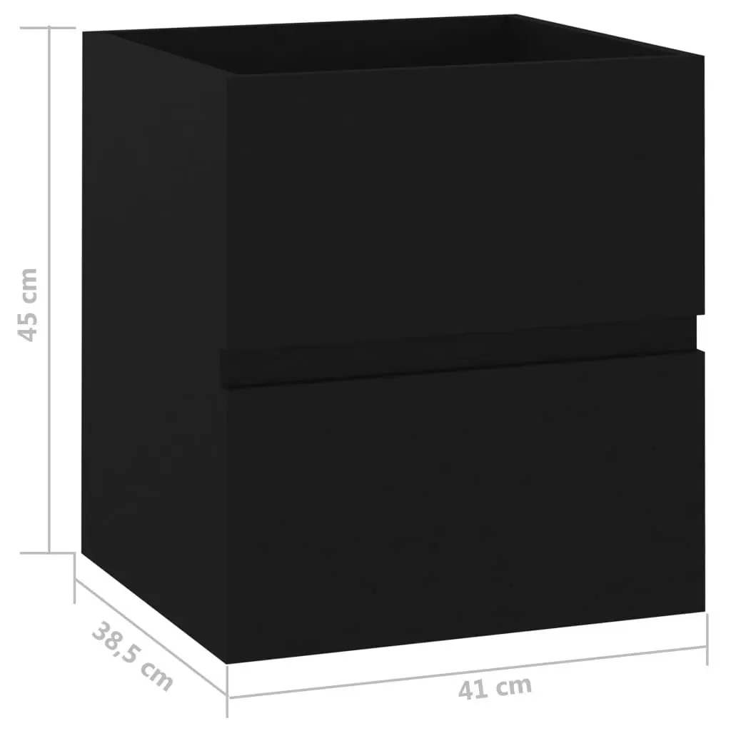 Sink Cabinet Black 41x38.5x45 cm Engineered Wood 804729