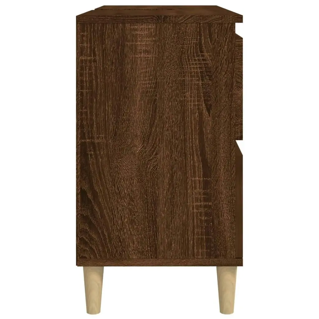 Sink Cabinet Brown Oak 80x33x60 cm Engineered Wood 821275