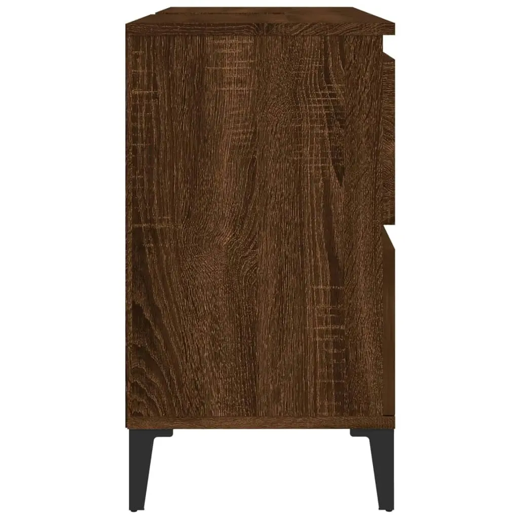 Sink Cabinet Brown Oak 80x33x60 cm Engineered Wood 821283