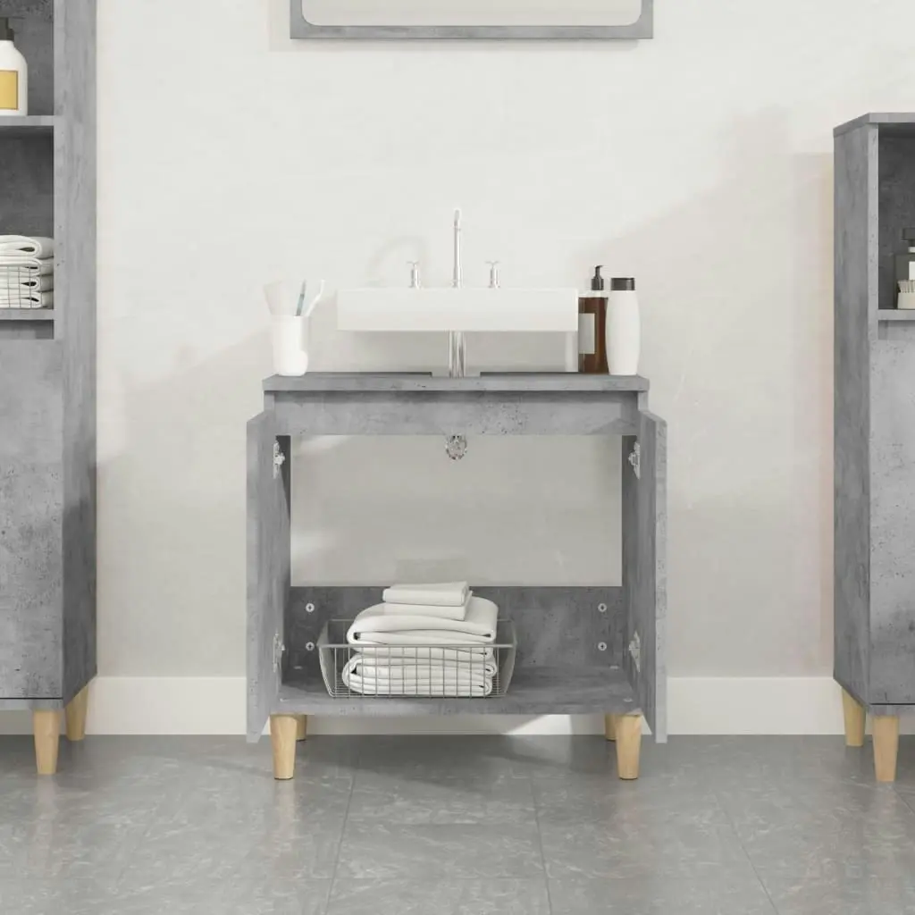 Sink Cabinet Concrete Grey 58x33x60 cm Engineered Wood 821256