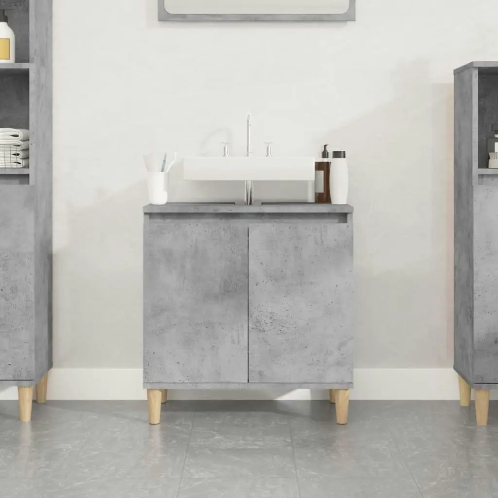 Sink Cabinet Concrete Grey 58x33x60 cm Engineered Wood 821256