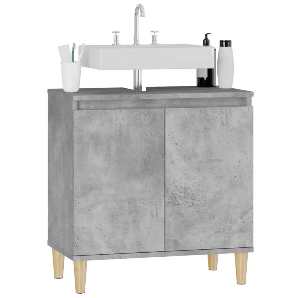 Sink Cabinet Concrete Grey 58x33x60 cm Engineered Wood 821256