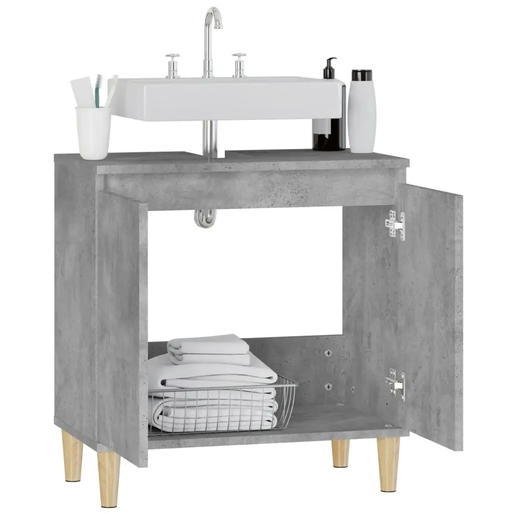 Sink Cabinet Concrete Grey 58x33x60 cm Engineered Wood 821256