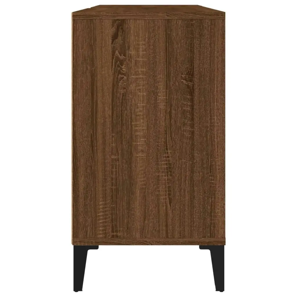 Sink Cabinet Brown Oak 80x33x60 cm Engineered Wood 821299