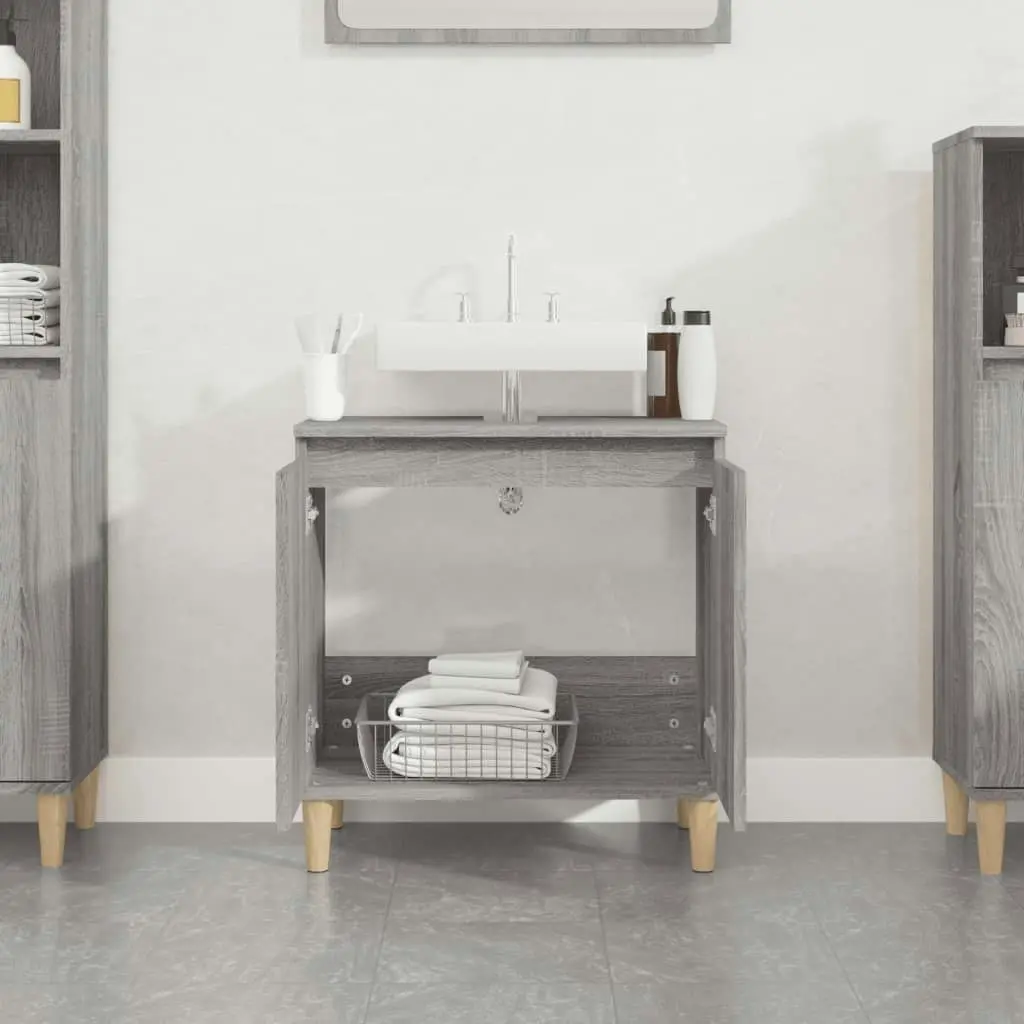 Sink Cabinet Grey Sonoma 58x33x60 cm Engineered Wood 821258