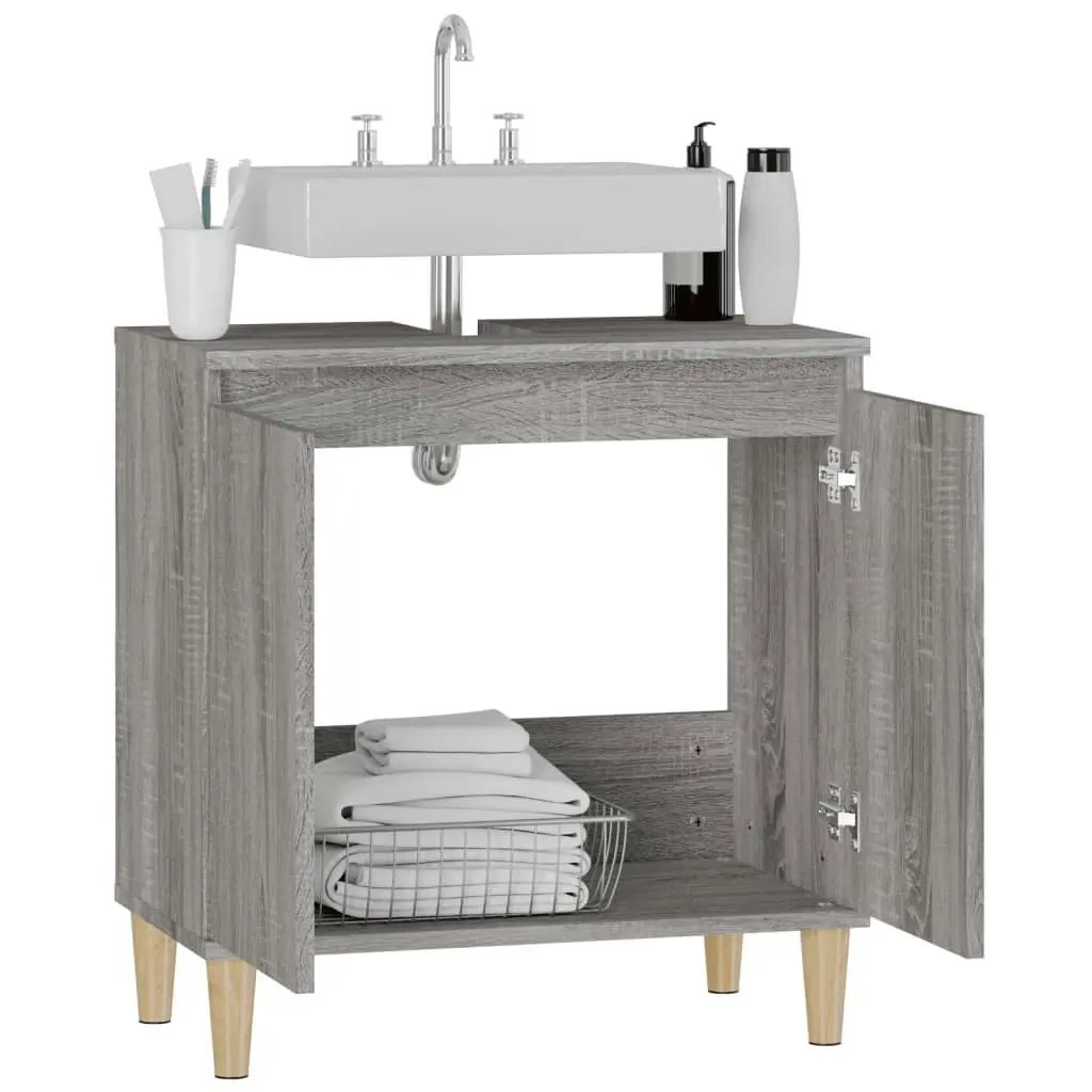 Sink Cabinet Grey Sonoma 58x33x60 cm Engineered Wood 821258