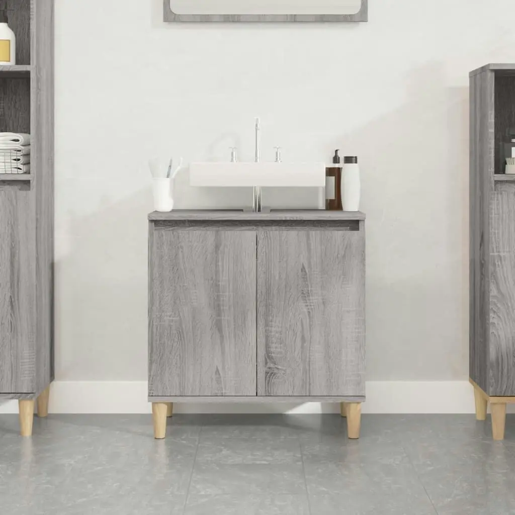 Sink Cabinet Grey Sonoma 58x33x60 cm Engineered Wood 821258