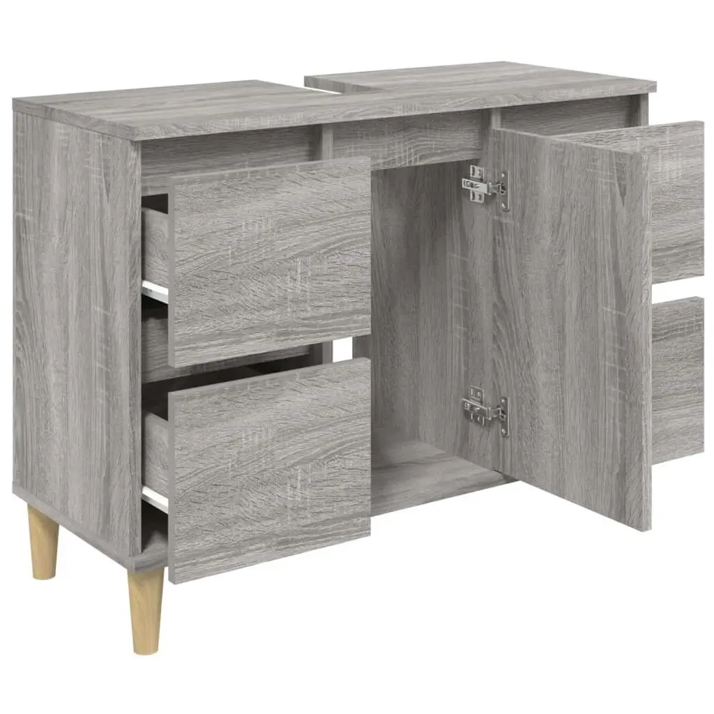 Sink Cabinet Grey Sonoma 80x33x60 cm Engineered Wood 821274