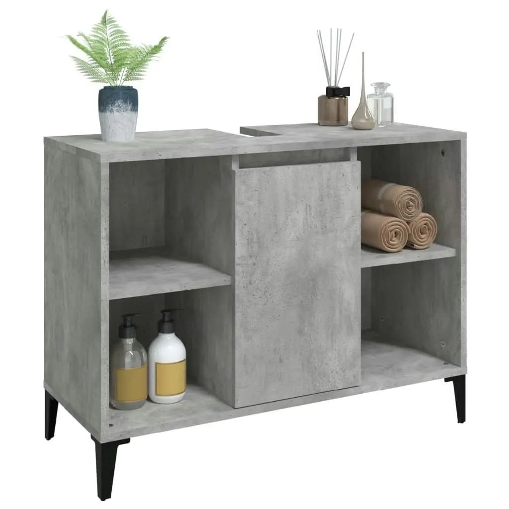 Sink Cabinet Concrete Grey 80x33x60 cm Engineered Wood 821296