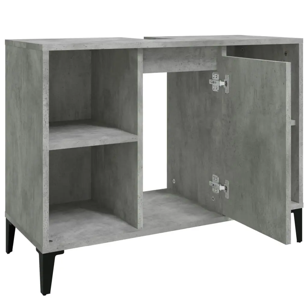 Sink Cabinet Concrete Grey 80x33x60 cm Engineered Wood 821296