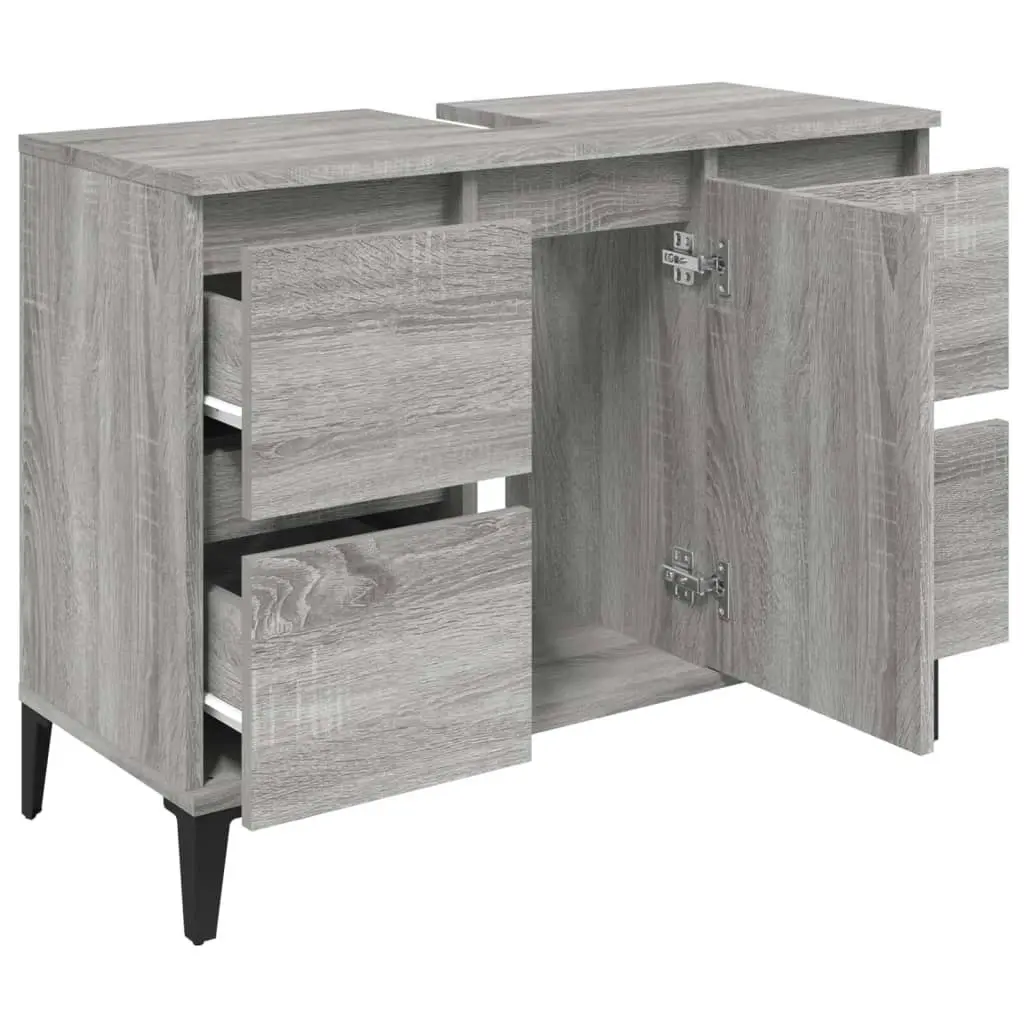 Sink Cabinet Grey Sonoma 80x33x60 cm Engineered Wood 821282