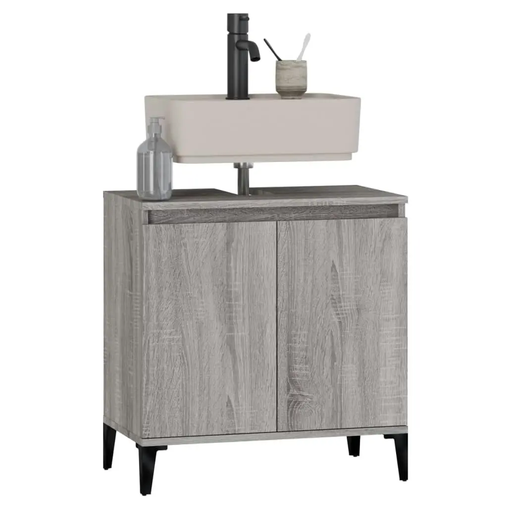 Sink Cabinet Grey Sonoma 58x33x60 cm Engineered Wood 821266