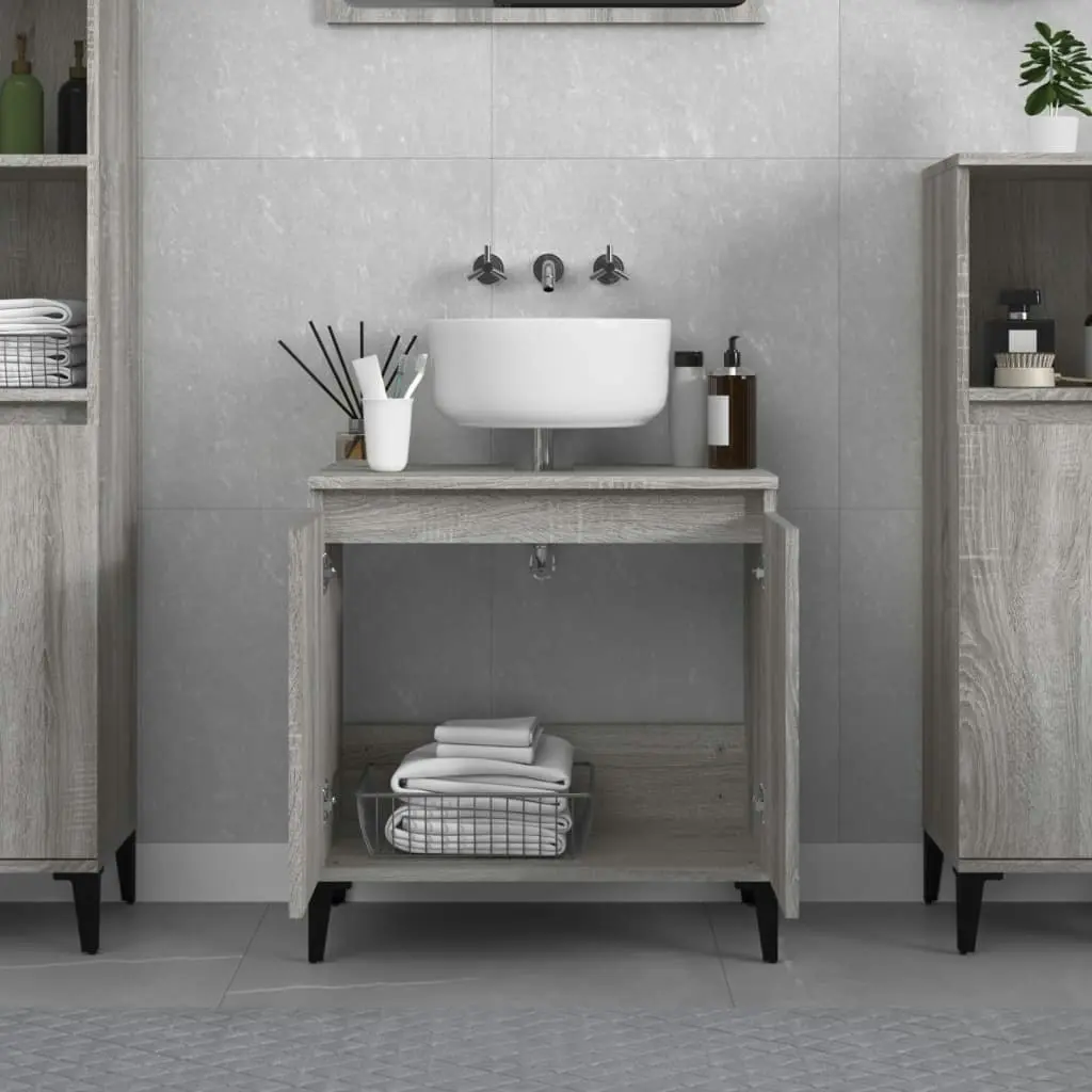 Sink Cabinet Grey Sonoma 58x33x60 cm Engineered Wood 821266