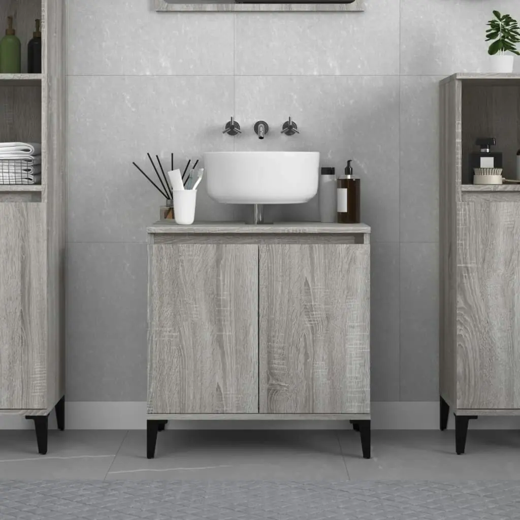 Sink Cabinet Grey Sonoma 58x33x60 cm Engineered Wood 821266