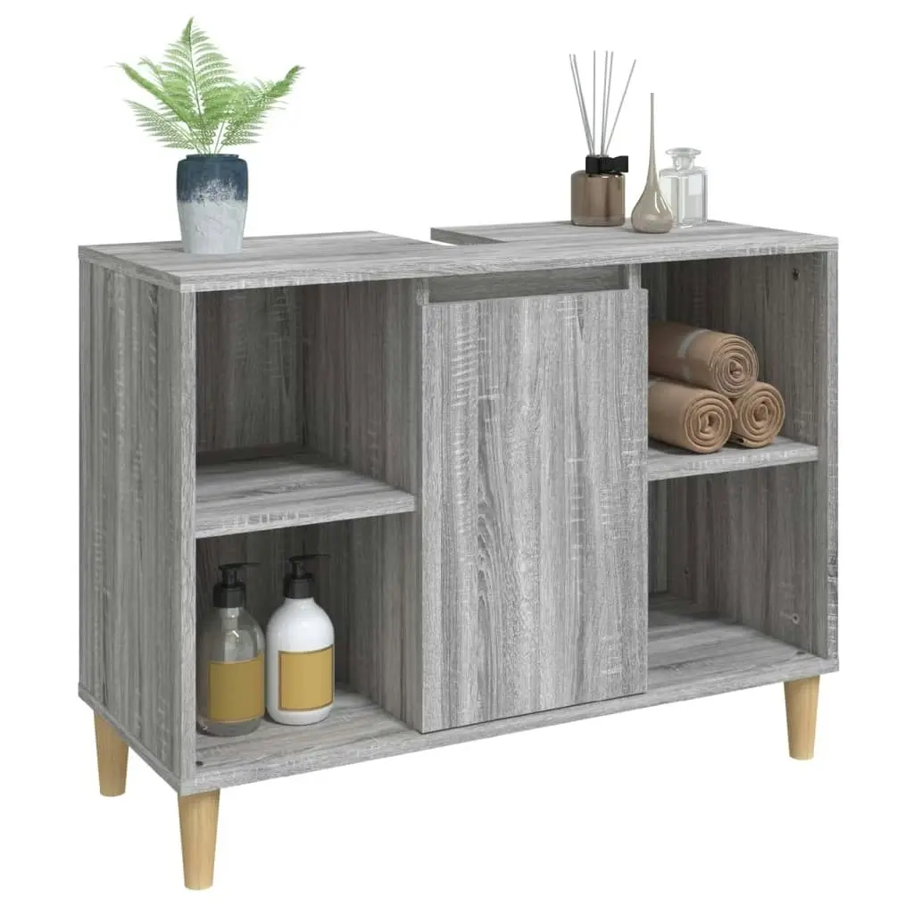 Sink Cabinet Grey Sonoma 80x33x60 cm Engineered Wood 821290