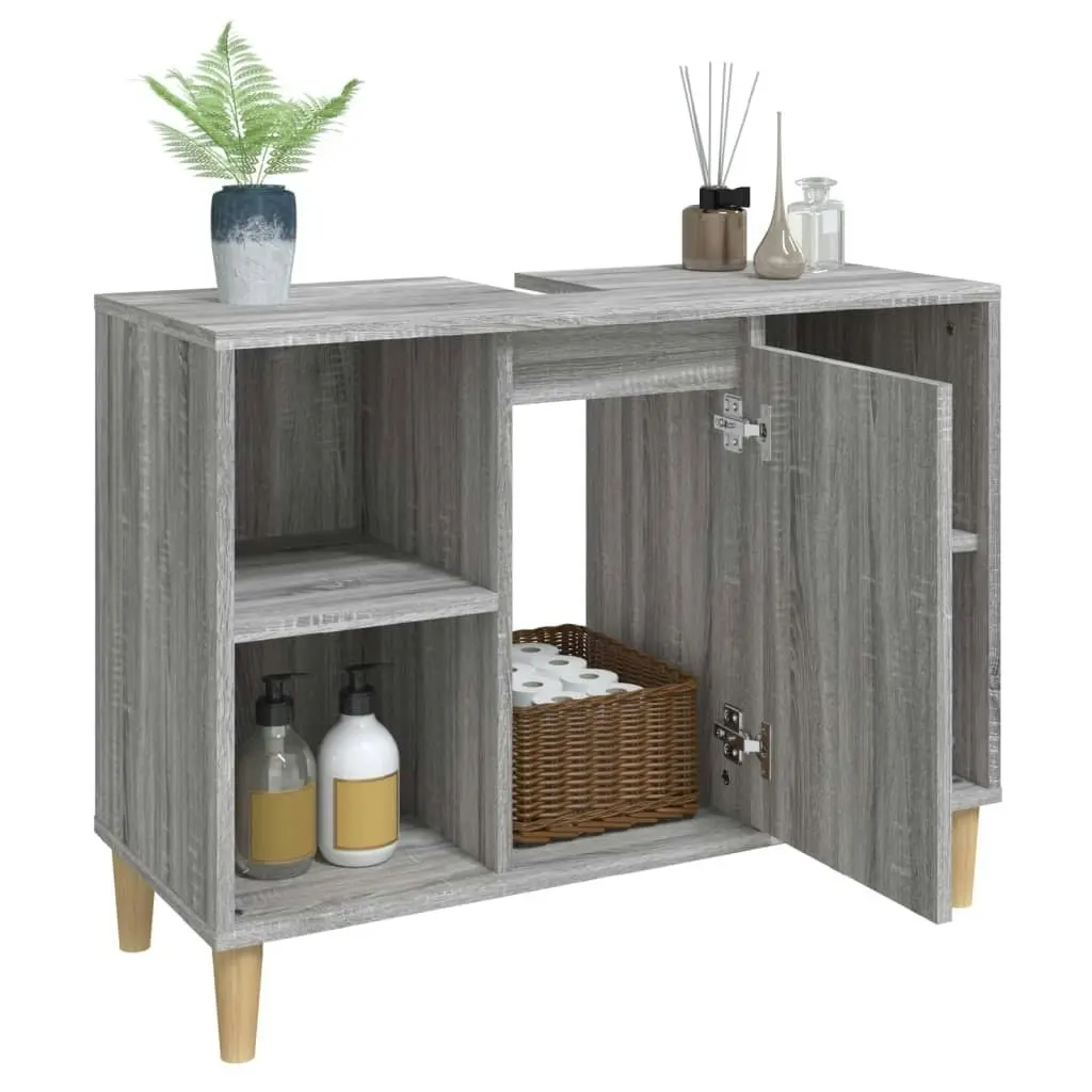 Sink Cabinet Grey Sonoma 80x33x60 cm Engineered Wood 821290