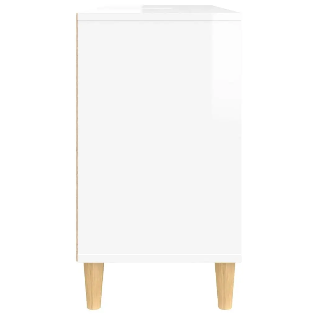 Sink Cabinet High Gloss White 80x33x60 cm Engineered Wood 821286