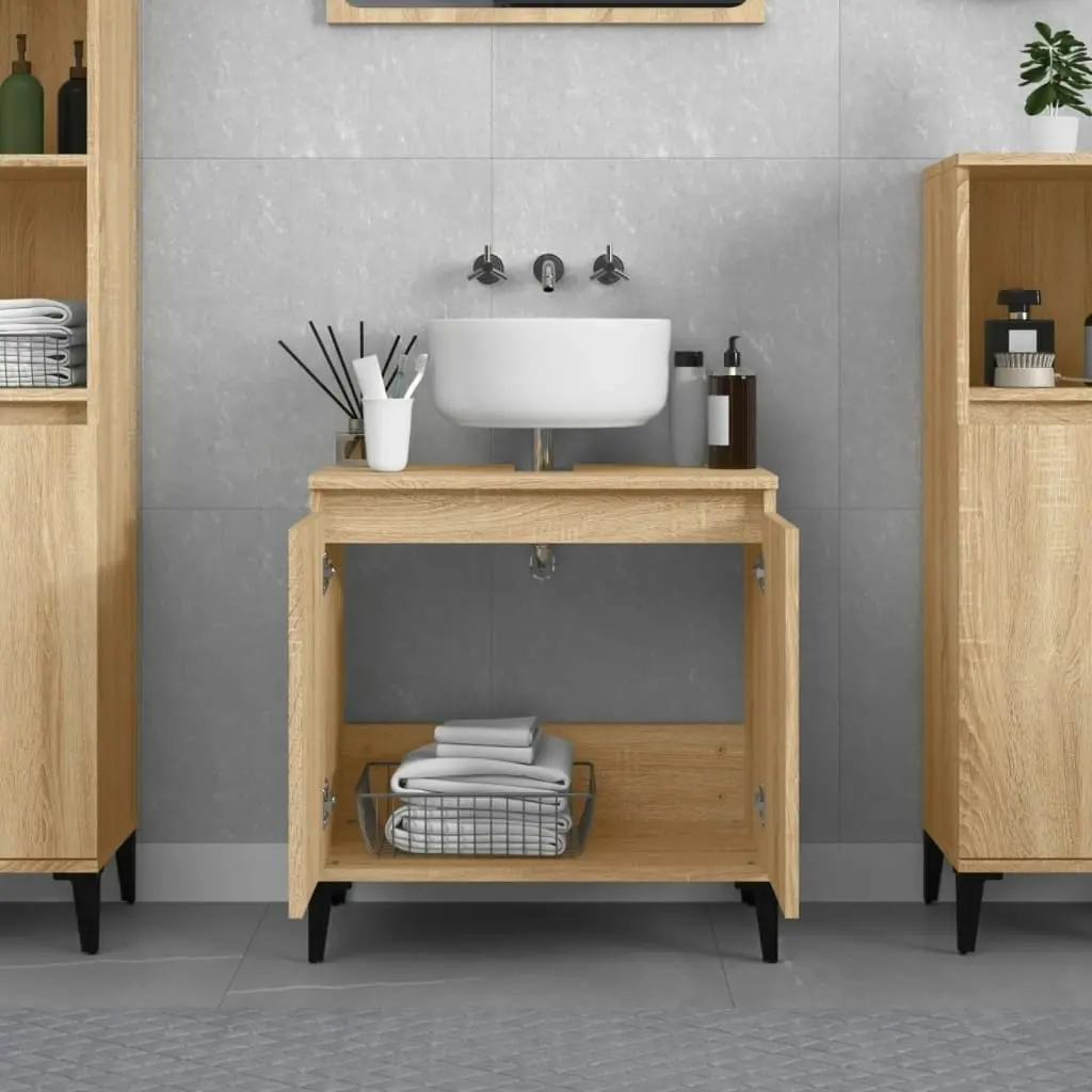 Sink Cabinet Sonoma Oak 58x33x60 cm Engineered Wood 821263