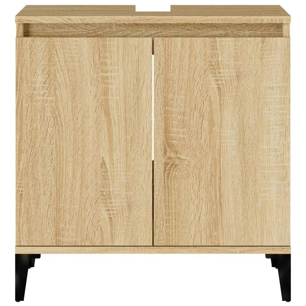 Sink Cabinet Sonoma Oak 58x33x60 cm Engineered Wood 821263