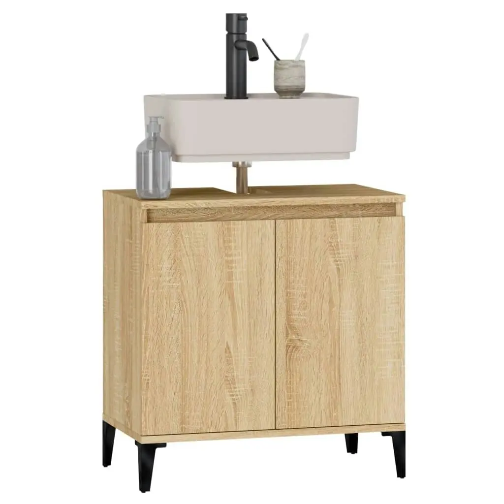 Sink Cabinet Sonoma Oak 58x33x60 cm Engineered Wood 821263