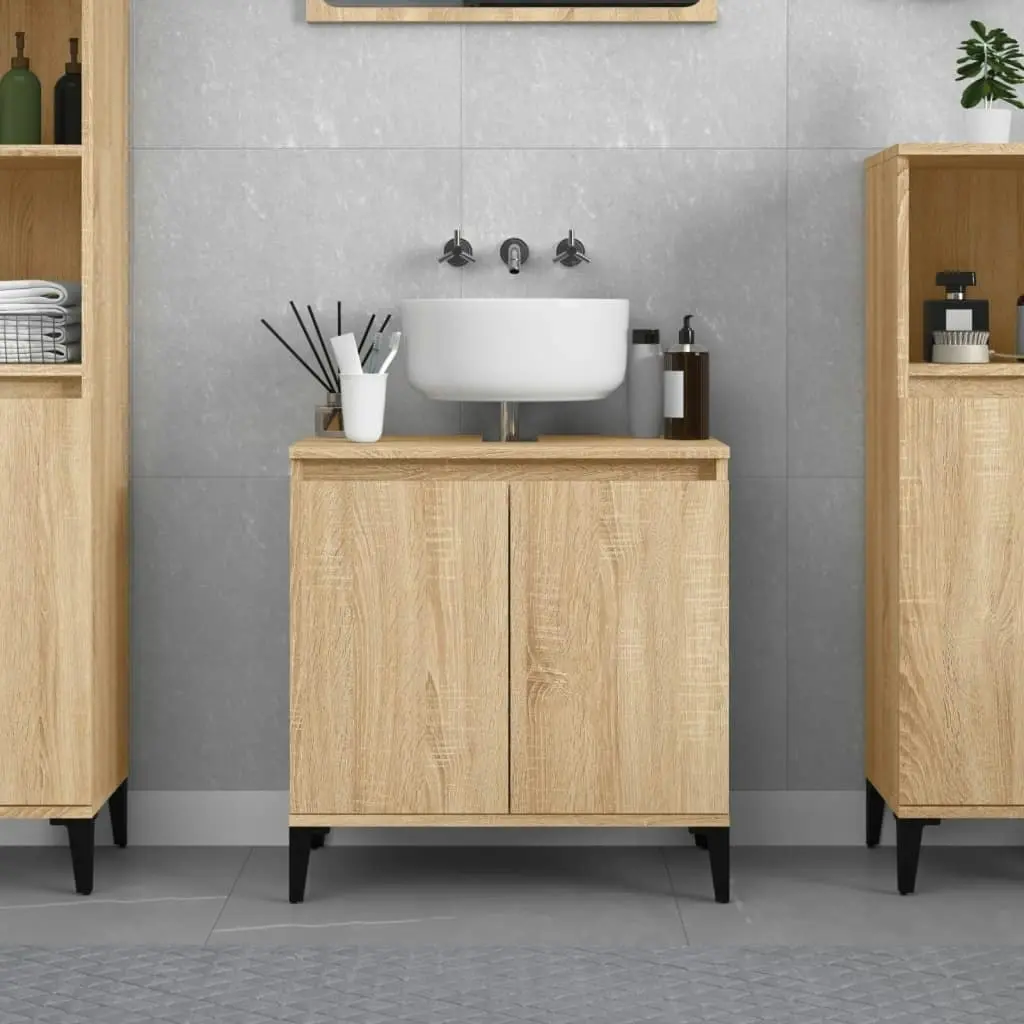 Sink Cabinet Sonoma Oak 58x33x60 cm Engineered Wood 821263