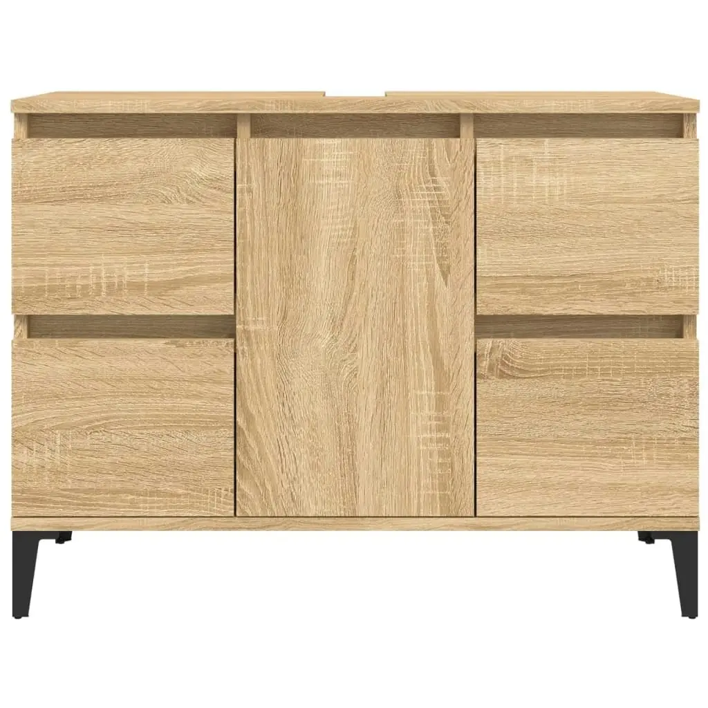 Sink Cabinet Sonoma Oak 80x33x60 cm Engineered Wood 821279