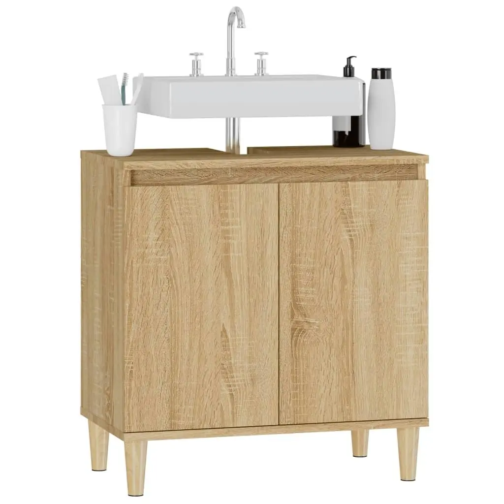 Sink Cabinet Sonoma Oak 58x33x60 cm Engineered Wood 821255