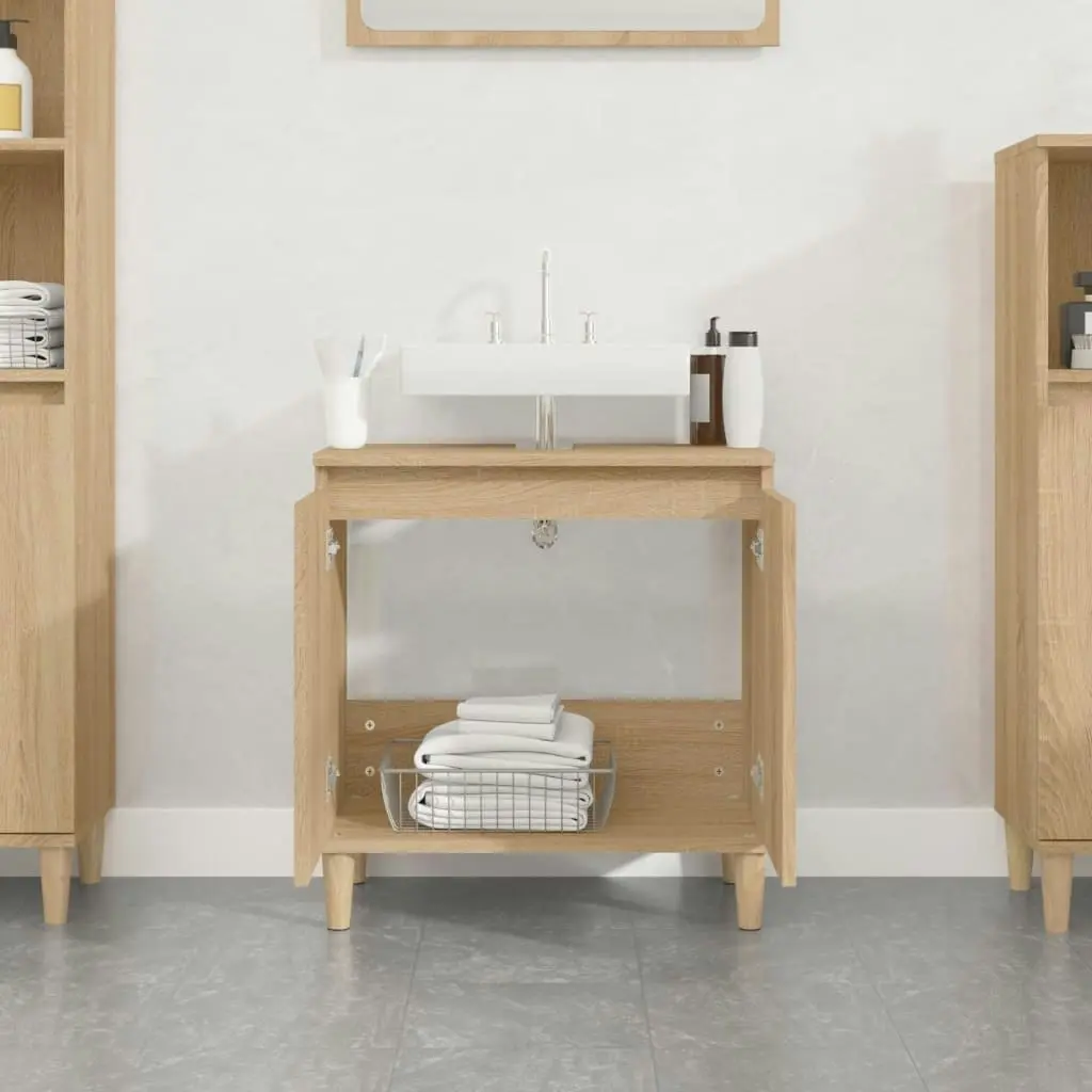 Sink Cabinet Sonoma Oak 58x33x60 cm Engineered Wood 821255