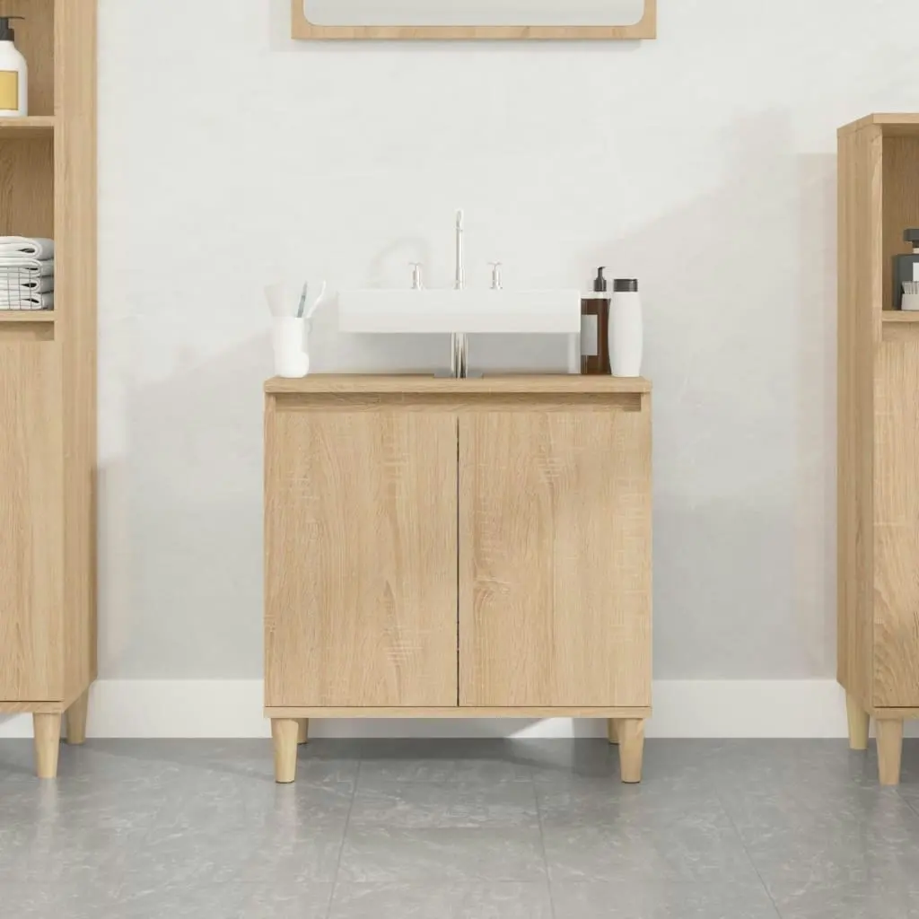 Sink Cabinet Sonoma Oak 58x33x60 cm Engineered Wood 821255