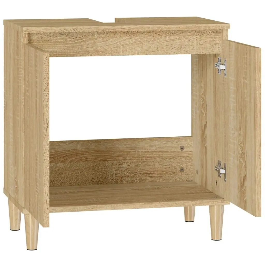 Sink Cabinet Sonoma Oak 58x33x60 cm Engineered Wood 821255