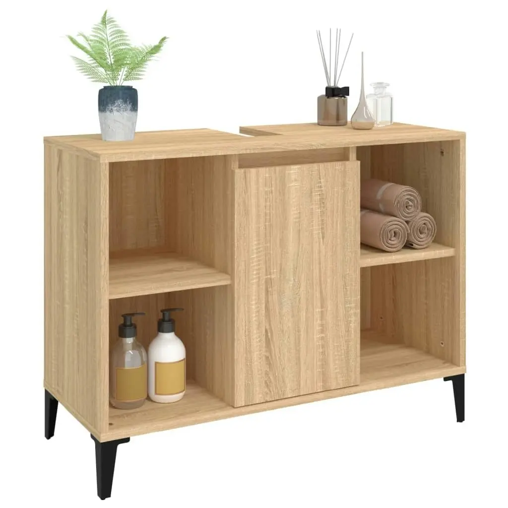 Sink Cabinet Sonoma Oak 80x33x60 cm Engineered Wood 821295