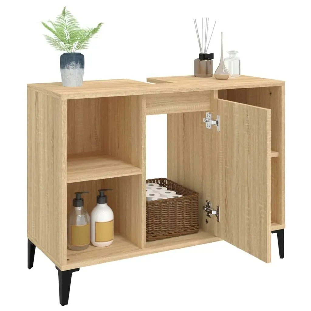 Sink Cabinet Sonoma Oak 80x33x60 cm Engineered Wood 821295