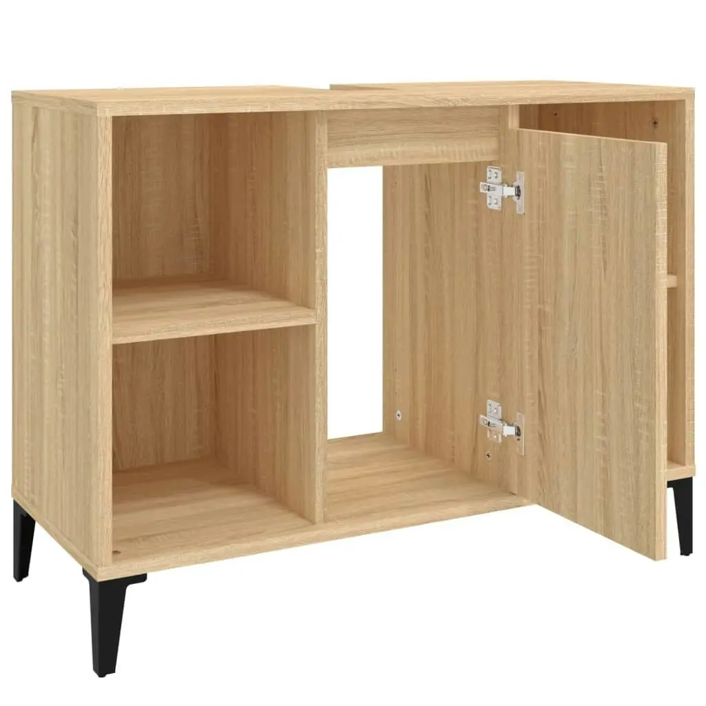 Sink Cabinet Sonoma Oak 80x33x60 cm Engineered Wood 821295