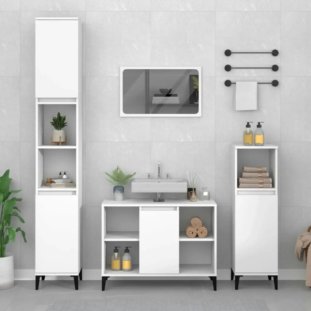 Sink Cabinet White 80x33x60 cm Engineered Wood 821292