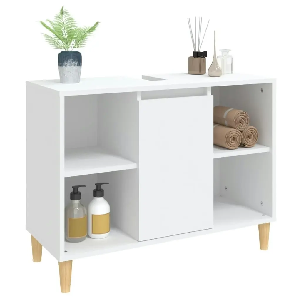 Sink Cabinet White 80x33x60 cm Engineered Wood 821284