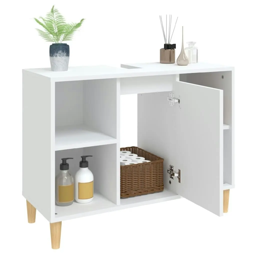 Sink Cabinet White 80x33x60 cm Engineered Wood 821284