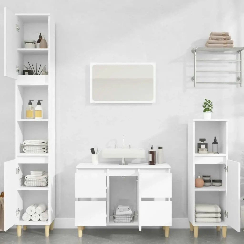 Sink Cabinet White 80x33x60 cm Engineered Wood 821268