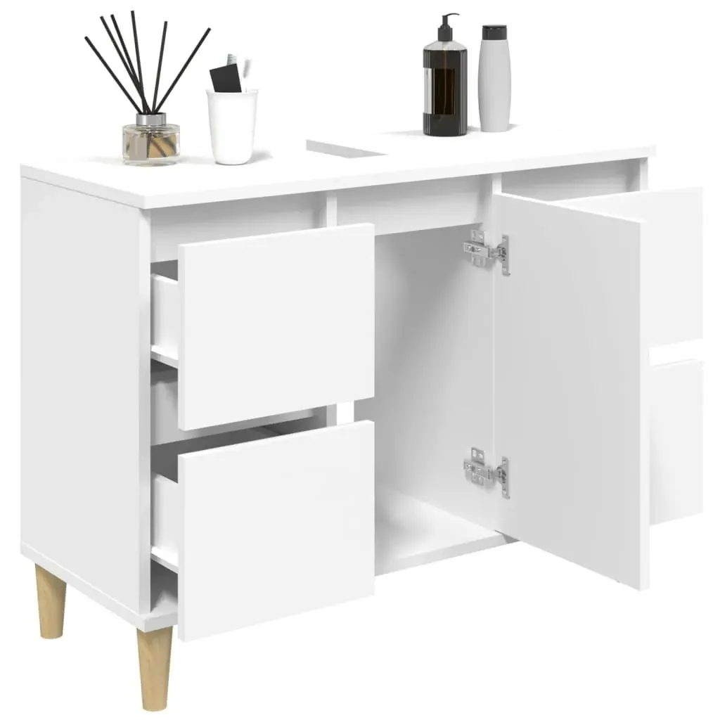 Sink Cabinet White 80x33x60 cm Engineered Wood 821268