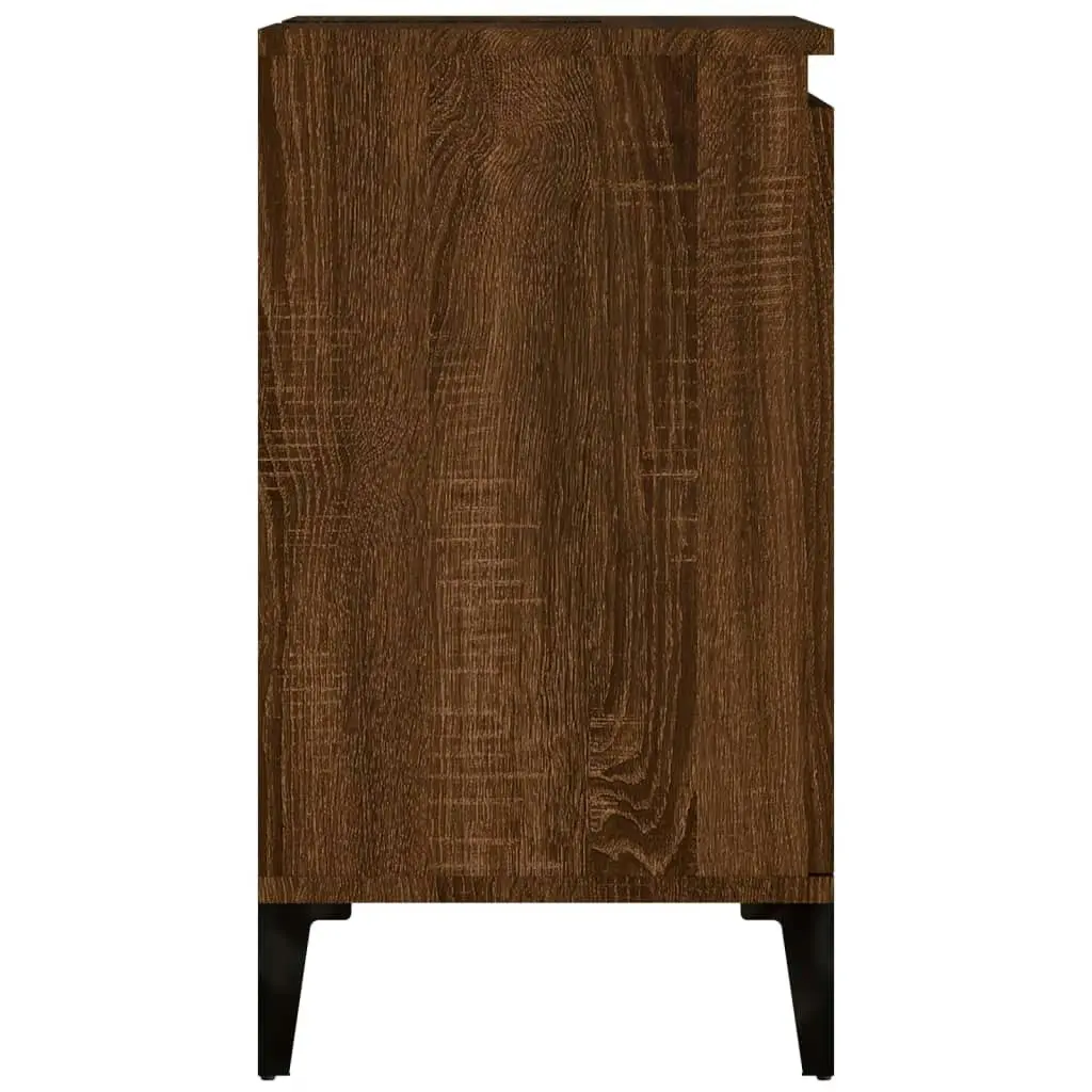 Sink Cabinet Brown Oak 58x33x60 cm Engineered Wood 821267