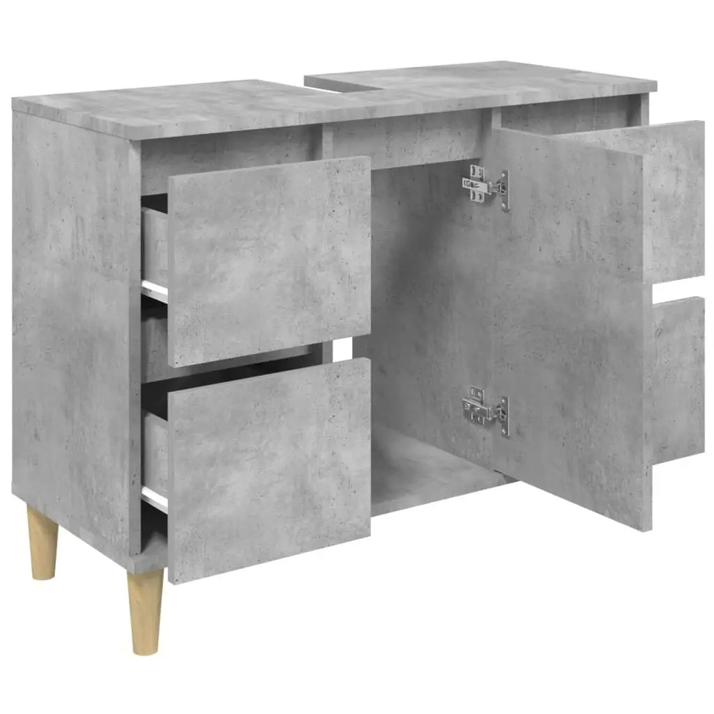 Sink Cabinet Concrete Grey 80x33x60 cm Engineered Wood 821272