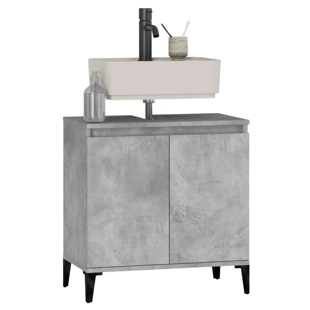 Sink Cabinet Concrete Grey 58x33x60 cm Engineered Wood 821264