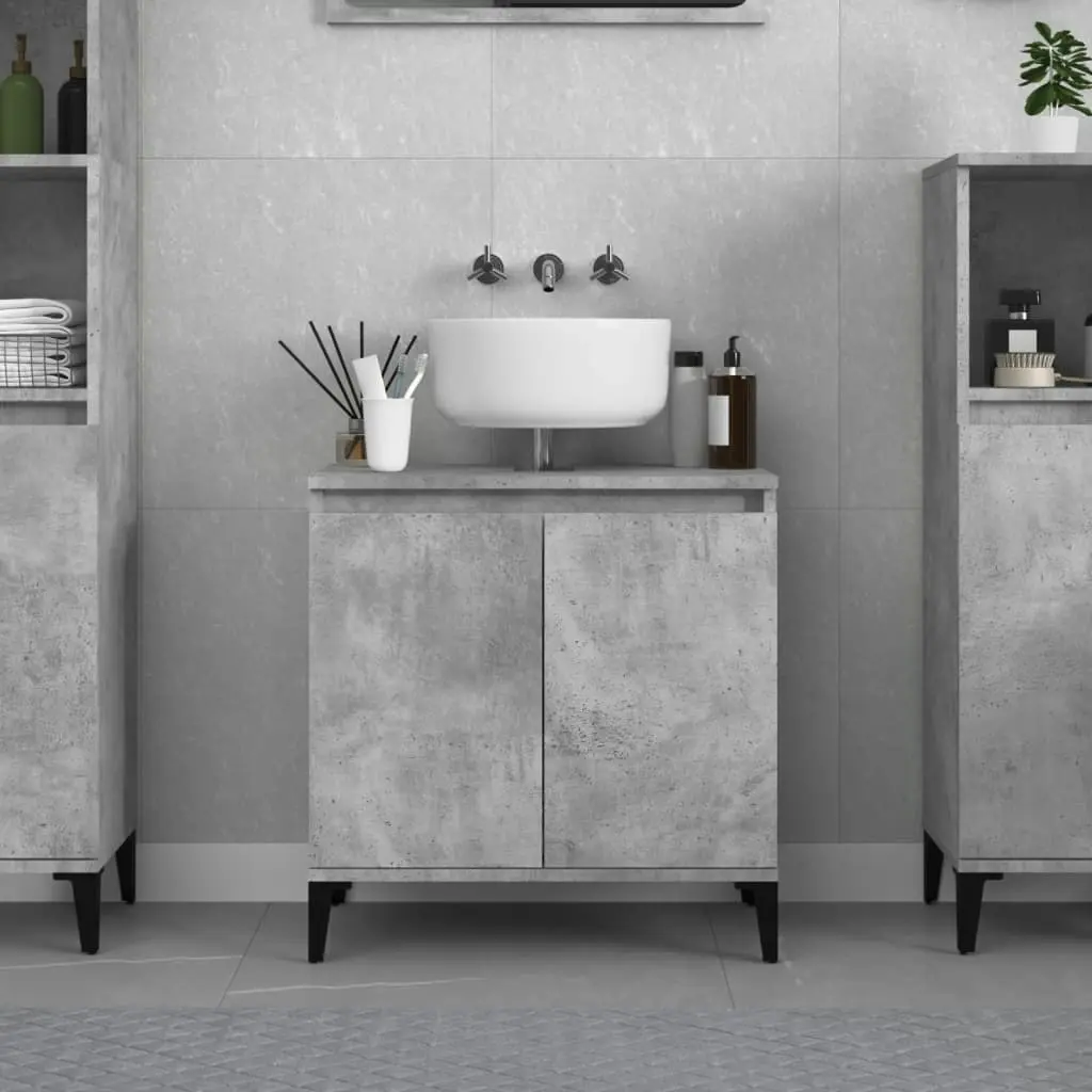 Sink Cabinet Concrete Grey 58x33x60 cm Engineered Wood 821264