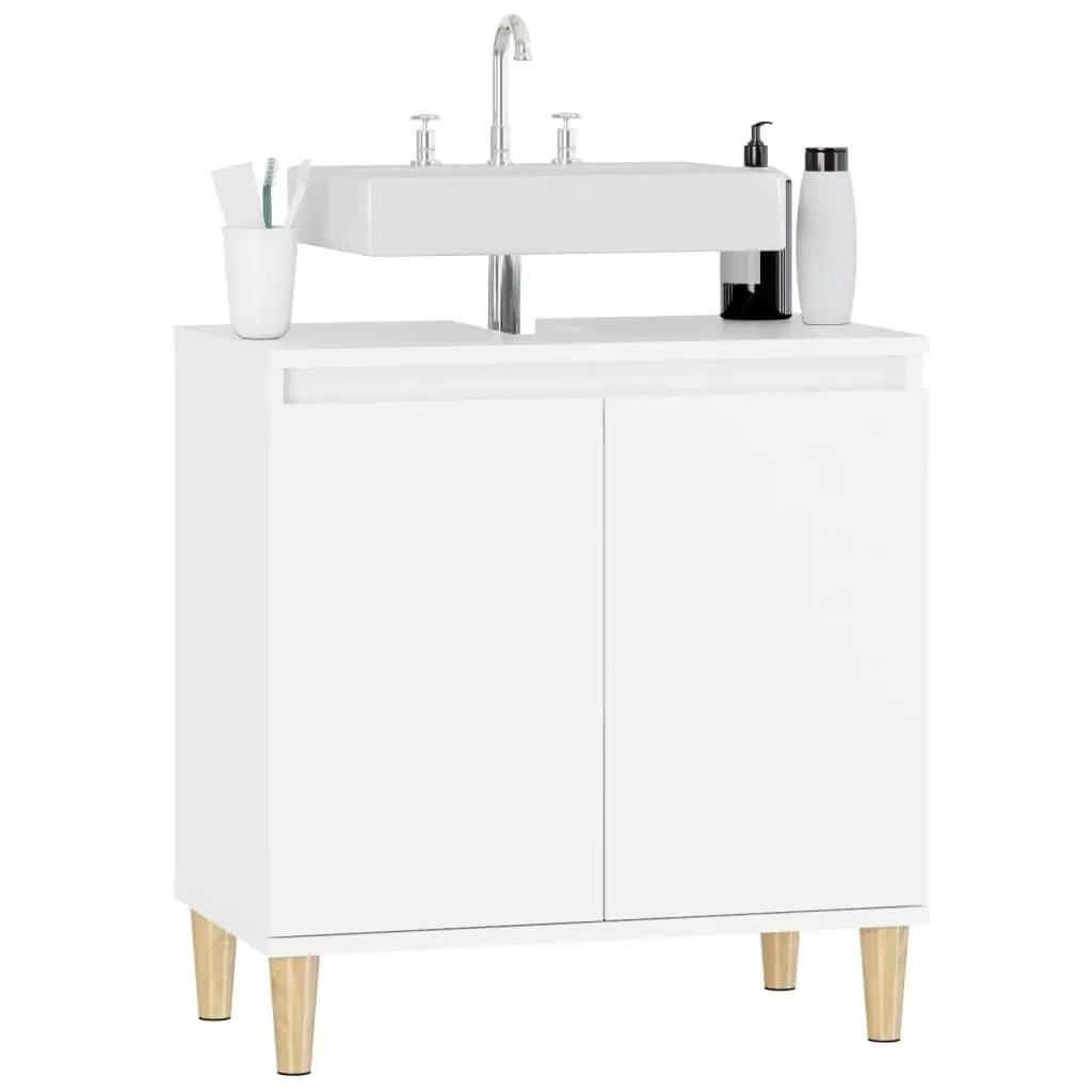 Sink Cabinet White 58x33x60 cm Engineered Wood 821252