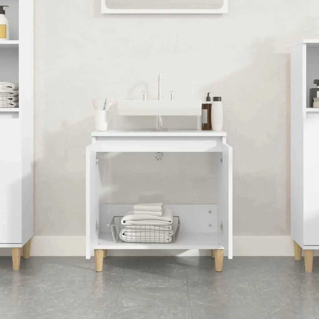 Sink Cabinet White 58x33x60 cm Engineered Wood 821252