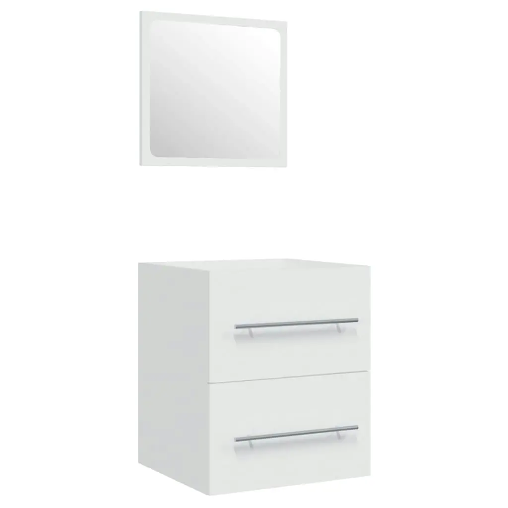 Sink Cabinet with Built-in Basin White Engineered Wood 3114163