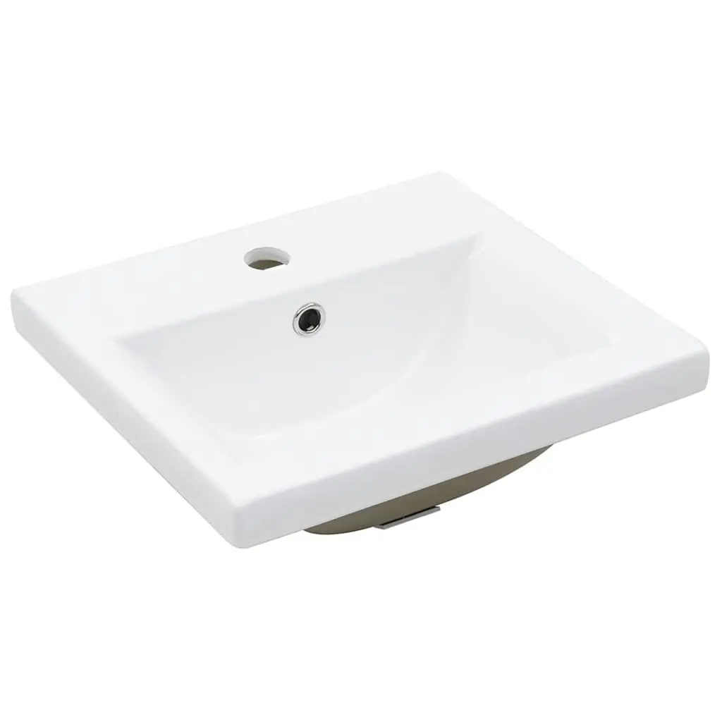 Sink Cabinet with Built-in Basin White Engineered Wood 3114163