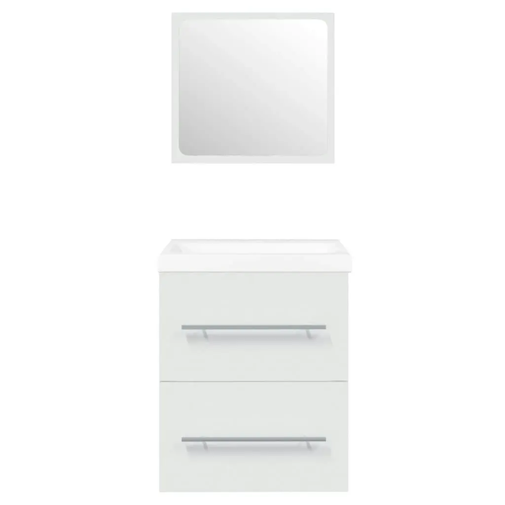 Sink Cabinet with Built-in Basin White Engineered Wood 3114163