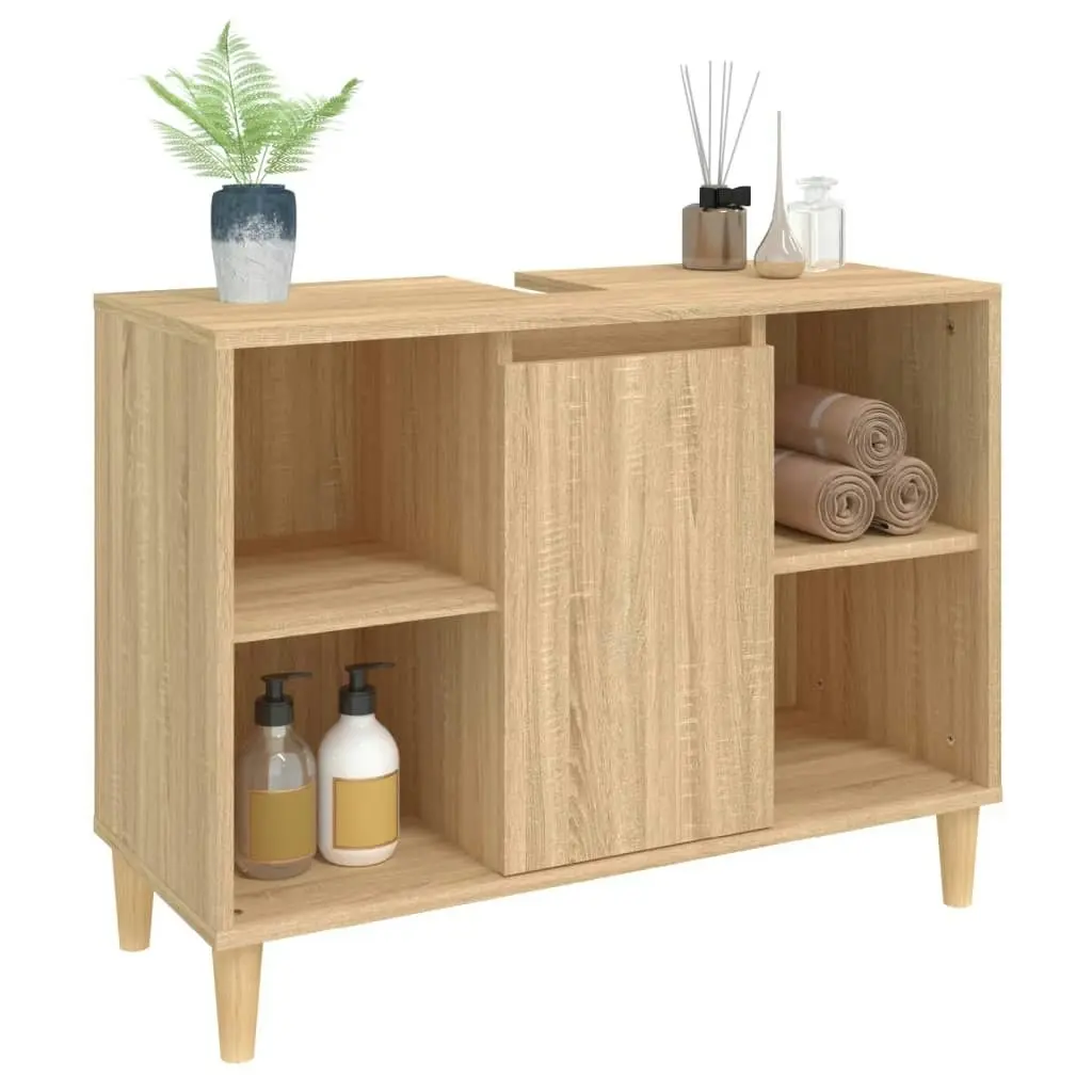 Sink Cabinet Sonoma Oak 80x33x60 cm Engineered Wood 821287