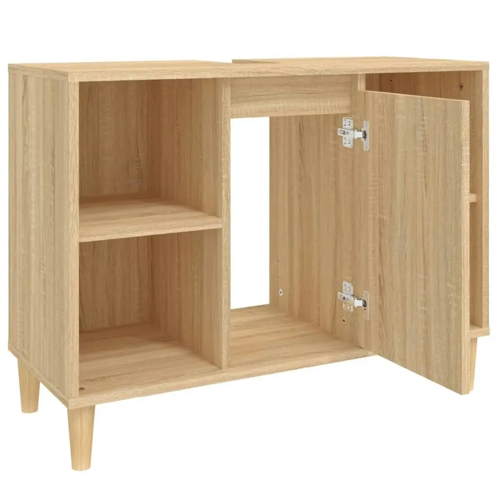 Sink Cabinet Sonoma Oak 80x33x60 cm Engineered Wood 821287